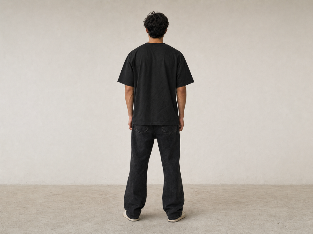 Z.A.R.A Tonal Patch Relaxed-Fit T-Shirt – Black