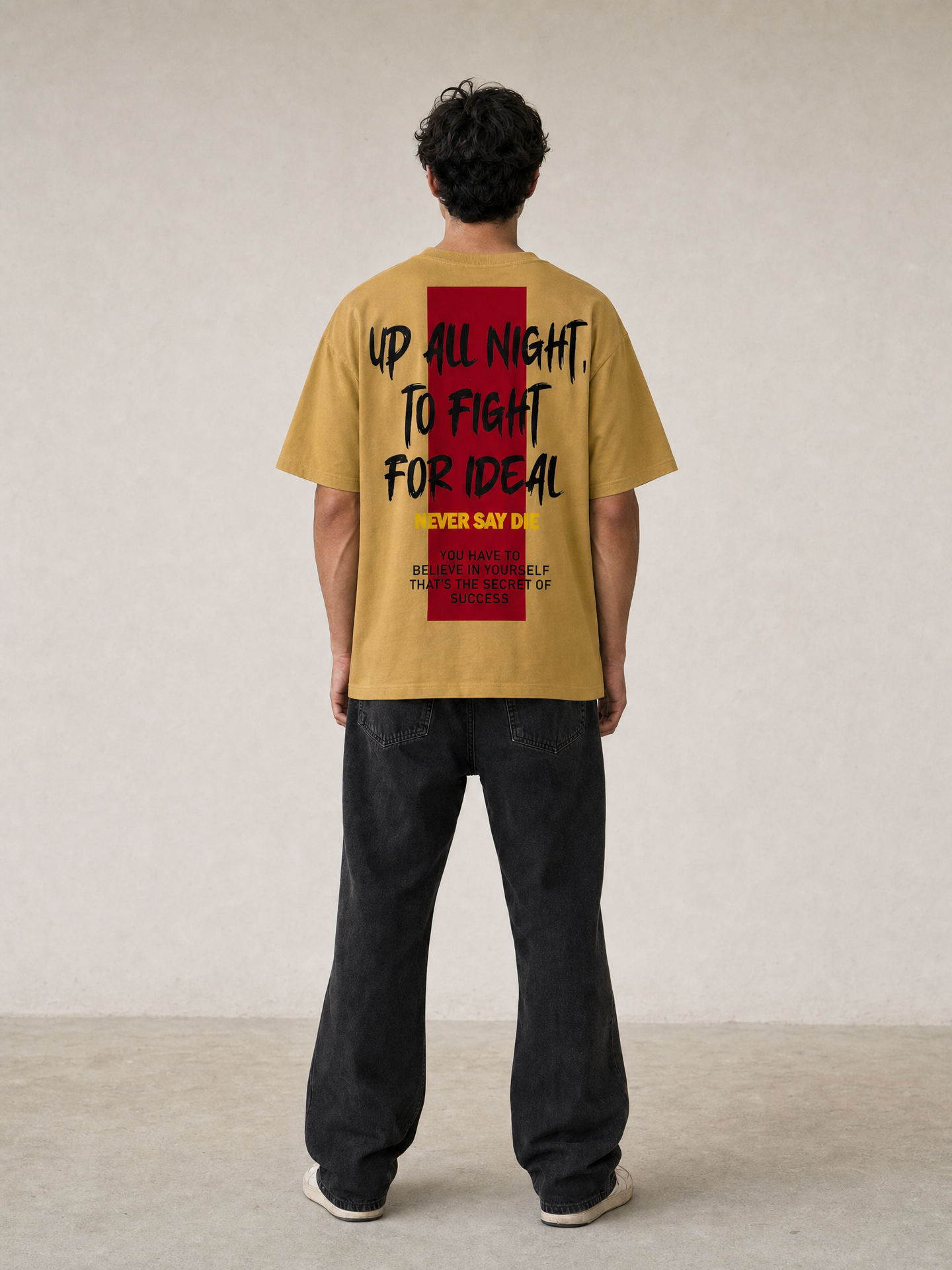 P.U.L.L & B.E.A.R Never Say Die Graphic T-Shirt – Mustard