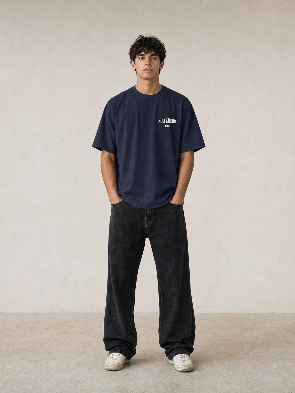 P.U.L.L & B.E.A.R Logo Relaxed-Fit T-Shirt – Navy