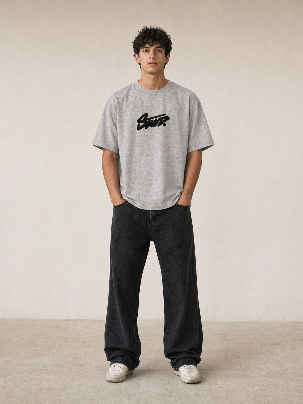 P.U.L.L & B.E.A.R STWD Logo T-Shirt – Heather Grey