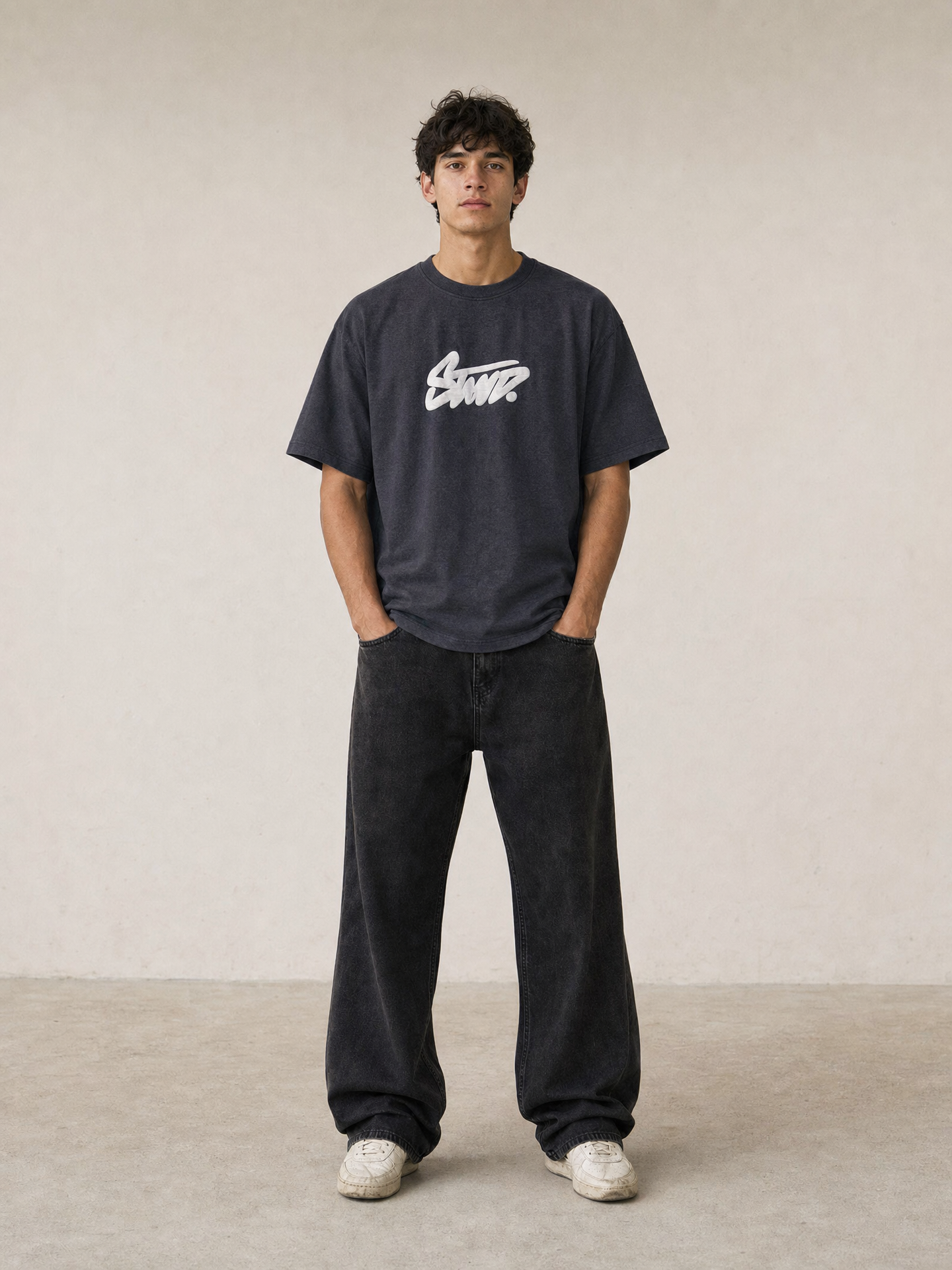 P.U.L.L & B.E.A.R STWD Graffiti T-Shirt – Washed Charcoal