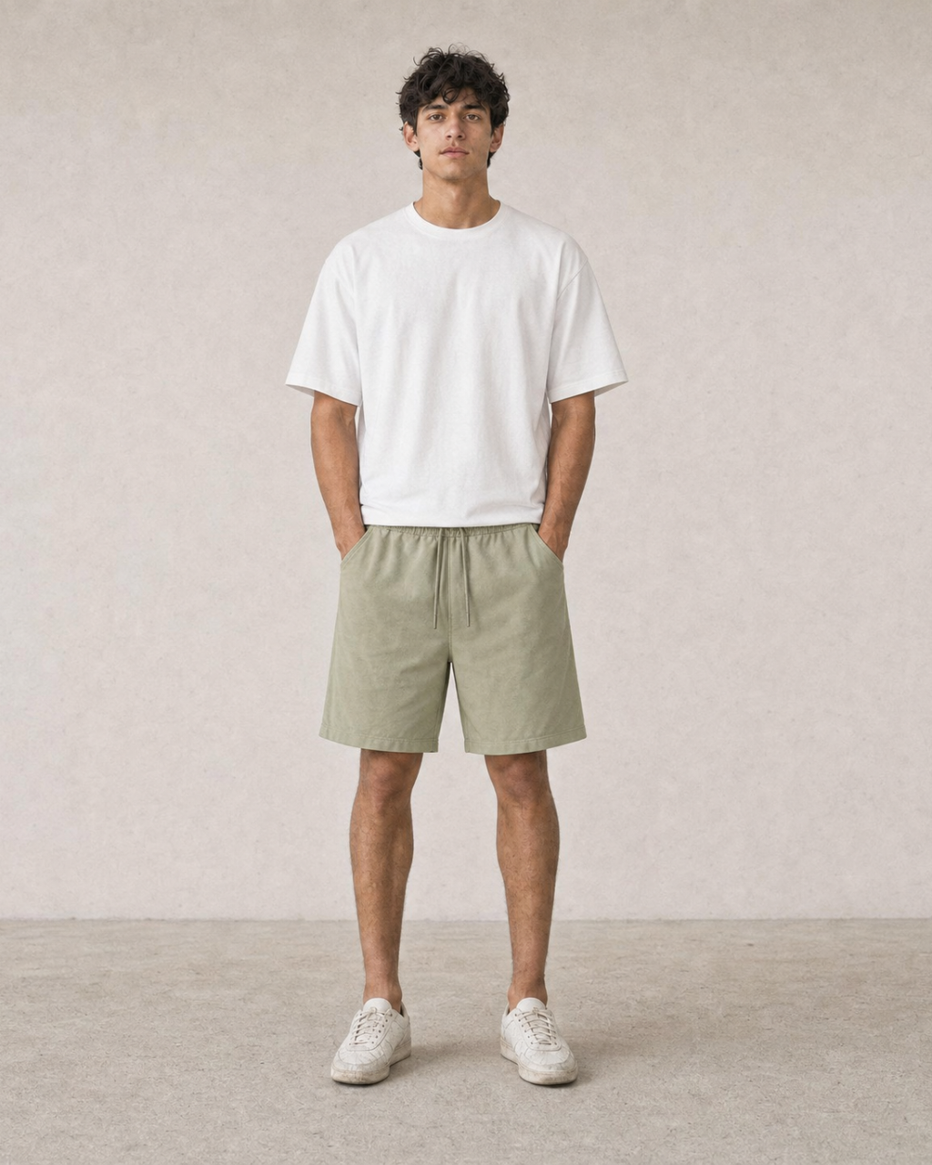 green shorts