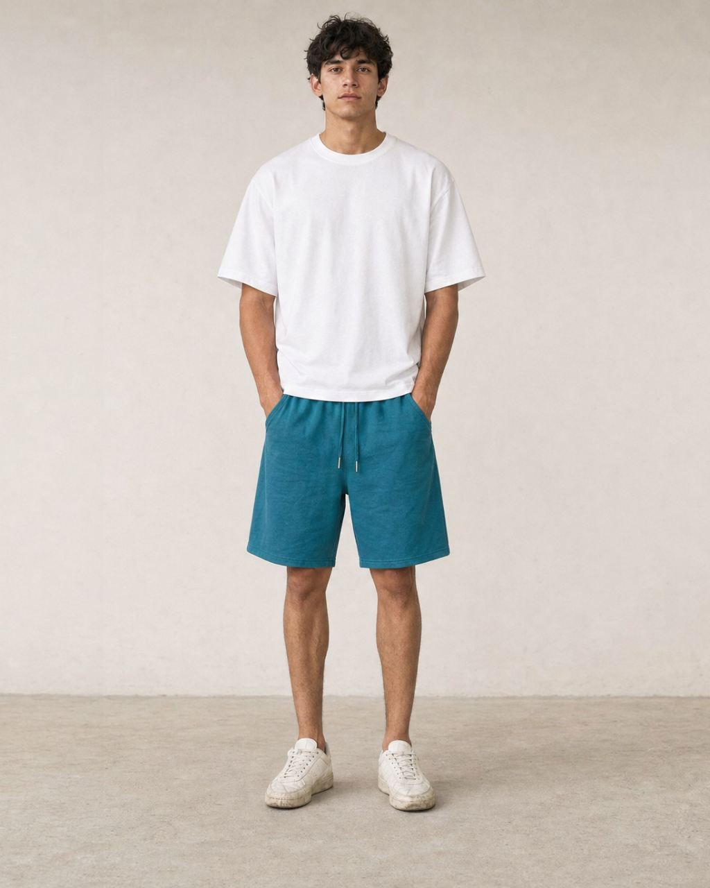 light blue shorts