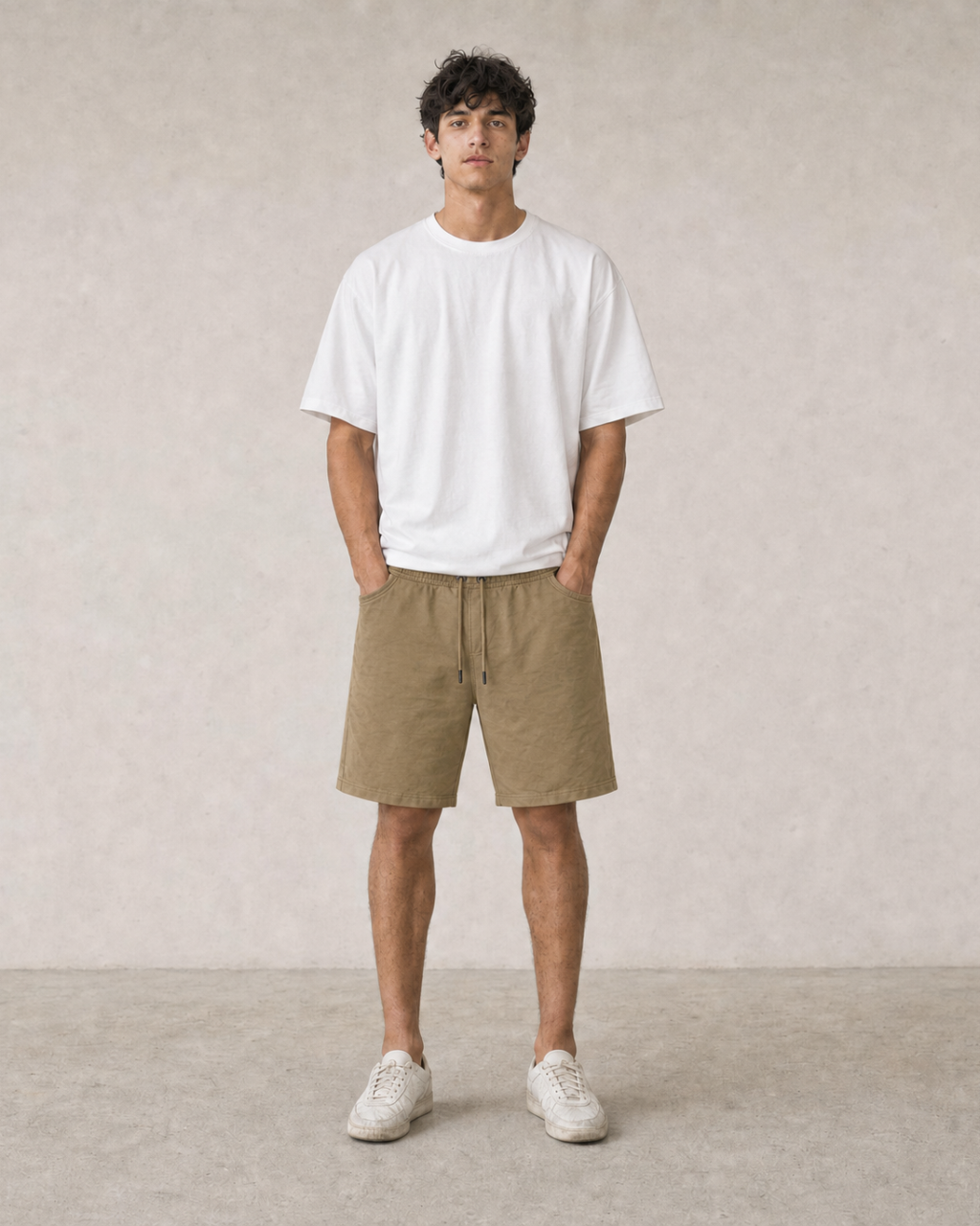 brown shorts