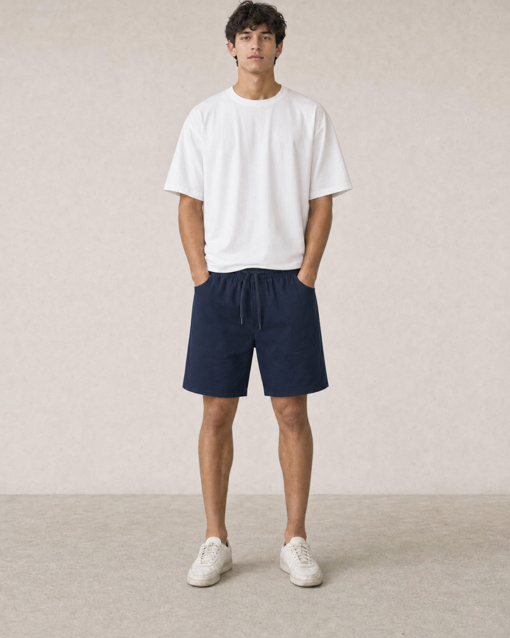 blue shorts