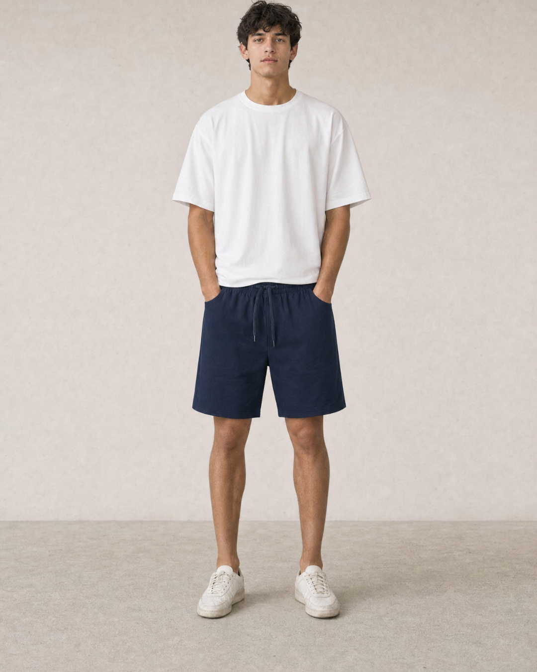 blue shorts