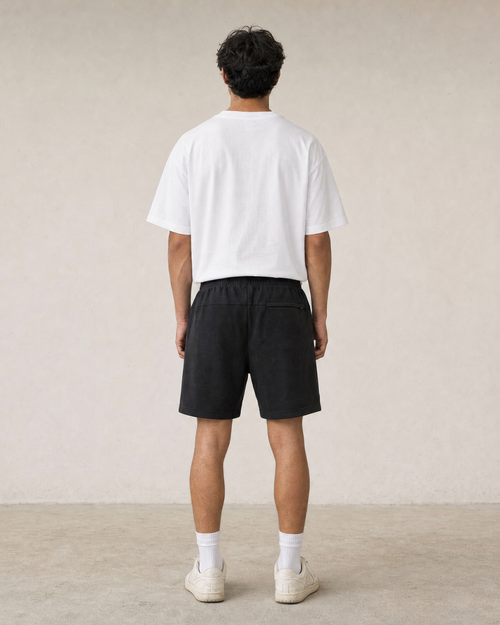 black shorts