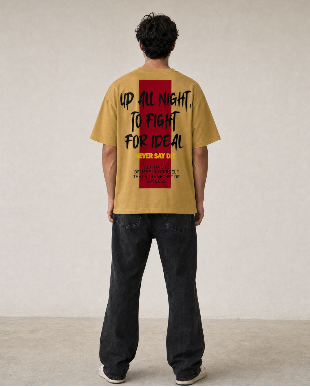 P.U.L.L & B.E.A.R Never Say Die Graphic T-Shirt – Mustard