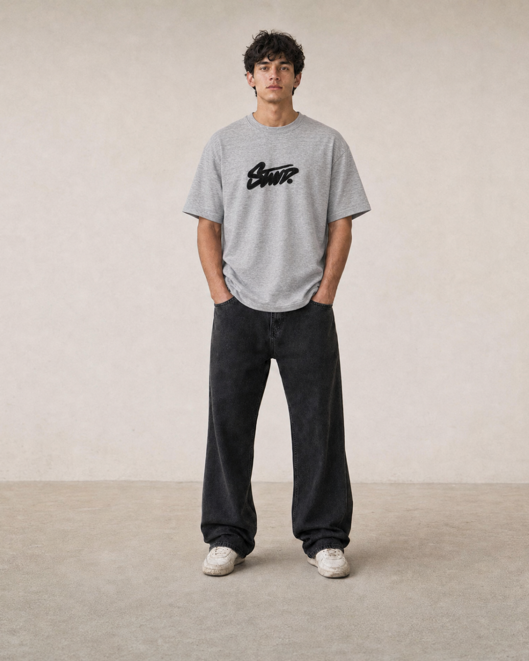 P.U.L.L & B.E.A.R STWD Logo T-Shirt – Heather Grey