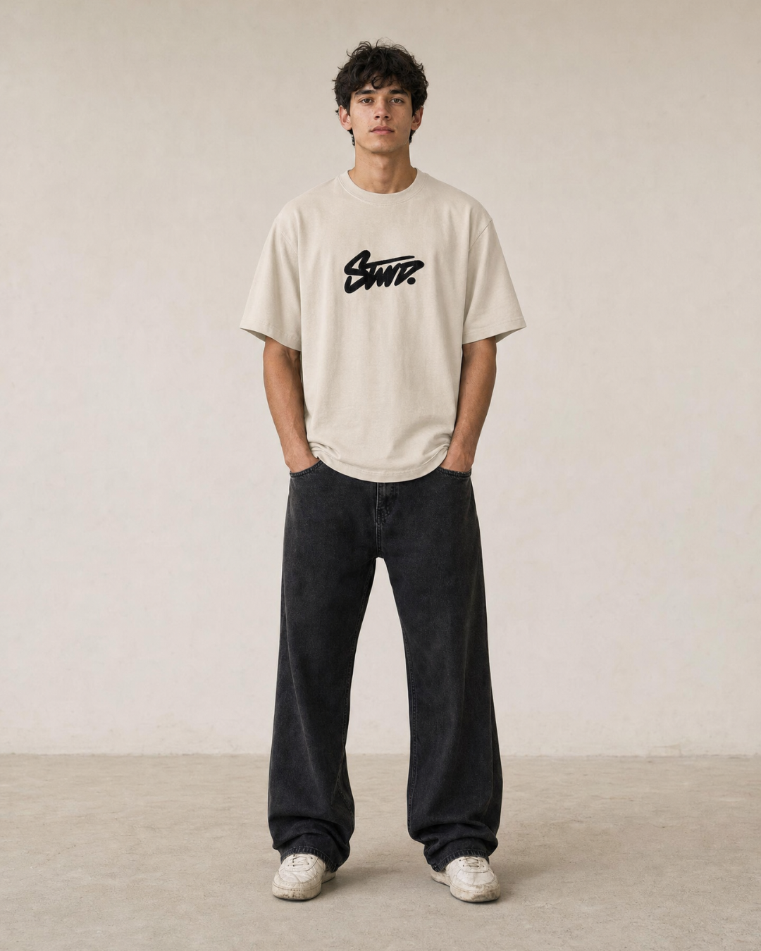 P.U.L.L & B.E.A.R STWD Logo T-Shirt – Cream