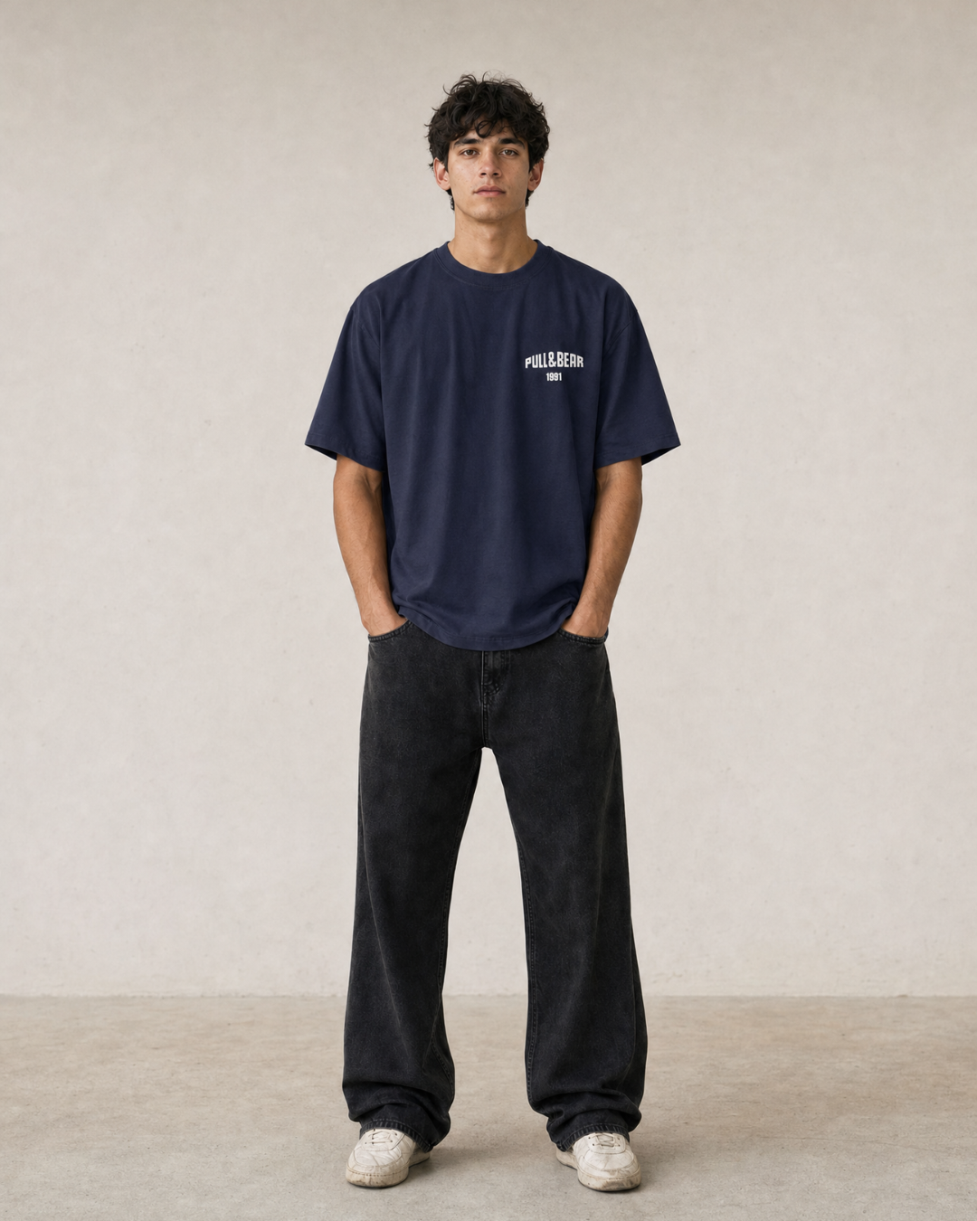 P.U.L.L & B.E.A.R Logo Relaxed-Fit T-Shirt – Navy